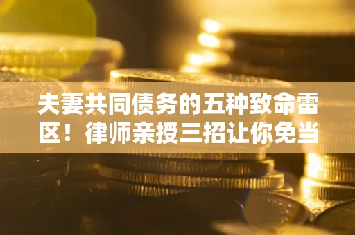 北京夫妻共同债务的五种致命雷区！律师亲授三招让你免当替罪羊